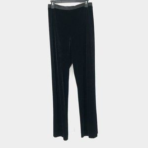 NEW JS Collections Women's16 Black Velvet Pants Lord & Taylor Side Zip Stretch